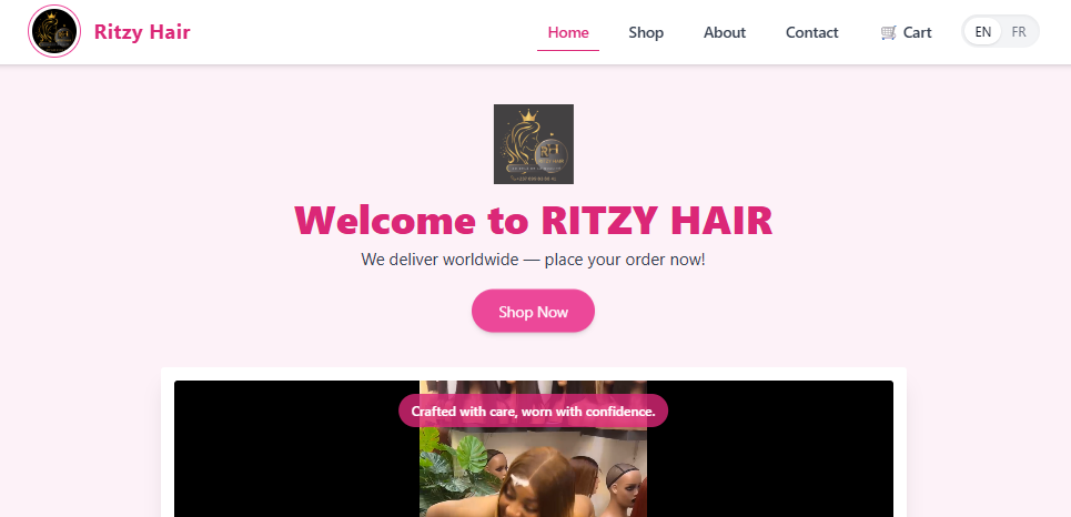 RitzyHair – Website Development 